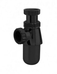 Siphon lavabo ABS noir 32mm, réglable de 35 à 105mm