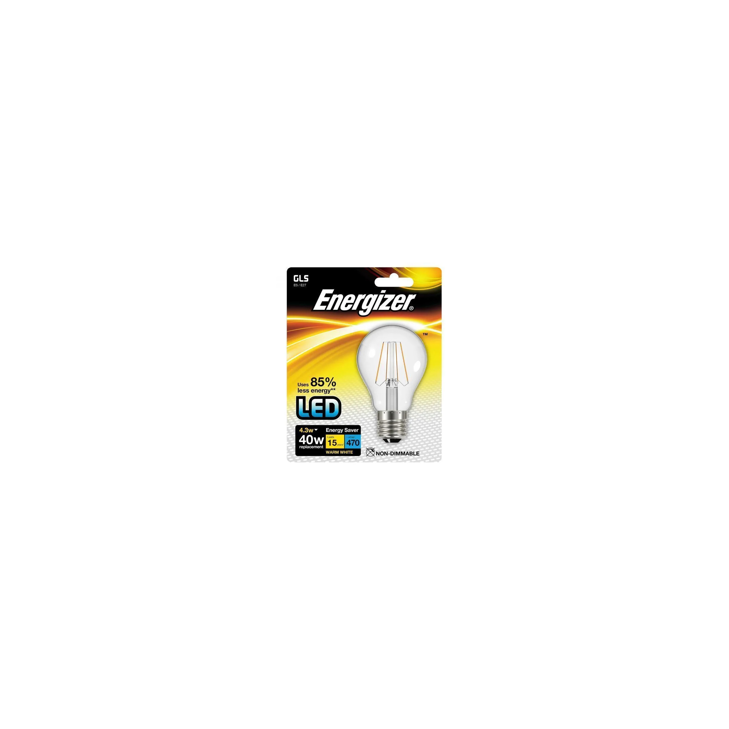 Ampoule LED standard à filament E27, 470 lumens, 4.3W/40W Ampoule LED standard à filament E27, 470 lumens, 4.3W/40W