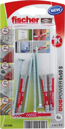Juego de clavijas DUOPOWER + Tornillos - 65 piezas.