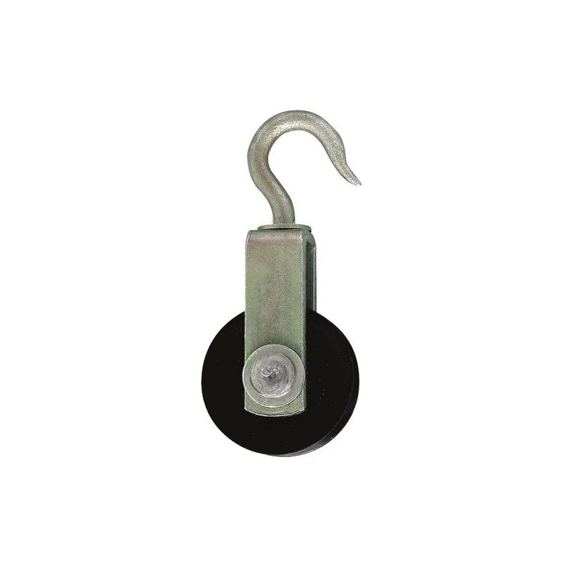 Gegalvaniseerd stalen haakkatrol met 40 mm rol, voor 10 mm touw