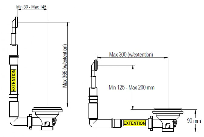 Un lavabo automático que ahorra espacio con un rebosadero rectangular y un botón cromado de control.