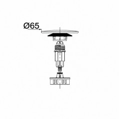 Rückschlagventil mit Cut- und Click-Schieber und Korb für Ablaufventil 1229