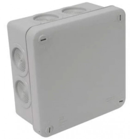 Graue quadratische Abzweigdose 115x115x60 mm, IP66