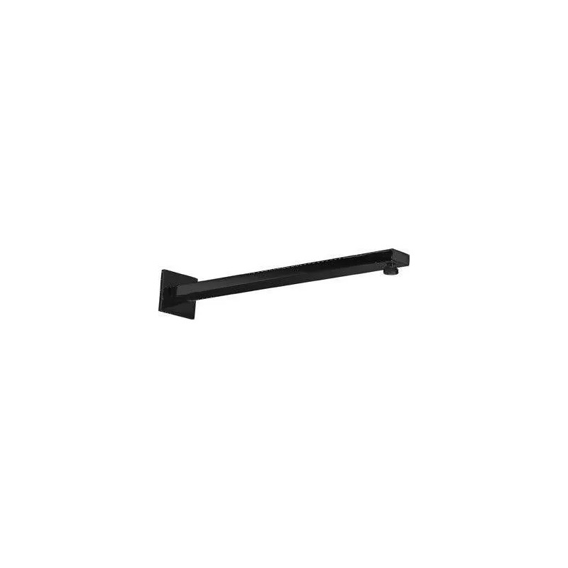 Vierkante douchearm mat zwart messing 15x21, 41cm