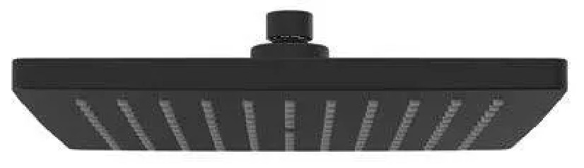 Pomme de douche carrée 250x250mm en ABS noir mat