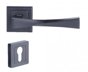 Poignée de porte carré de 7, noir, YALE Verona, cylindre euro
