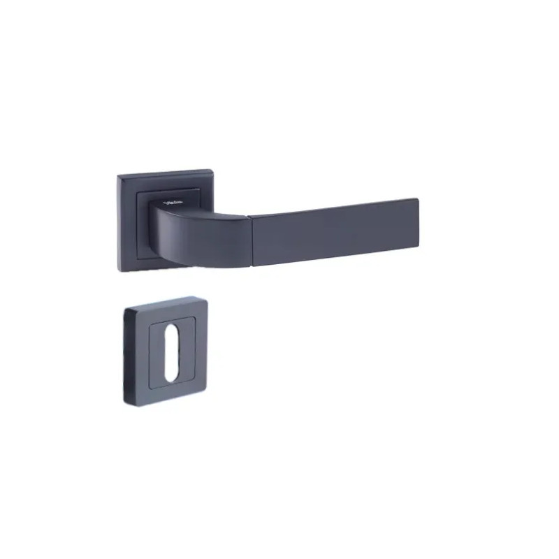 7" square door handle, black, YALE Bologna, key lock 7" square door handle, black, YALE Bologna, key lock