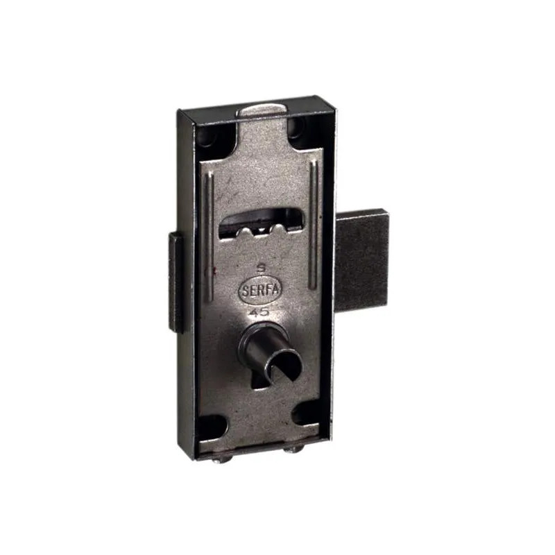 Opbouwslot voor linker- of rechterdeur, L30xH70xEP10mm, gepolijst staal.