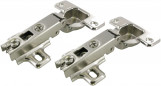Verdektliggende meubelscharnieren met veren, 110° opening, staal vernikkeld D.35 mm, hartafstand 48 mm, 2 stuks