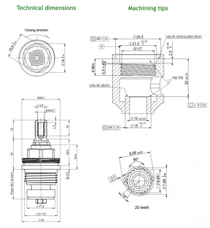 Testa a ribalta, 15x21, per mixer