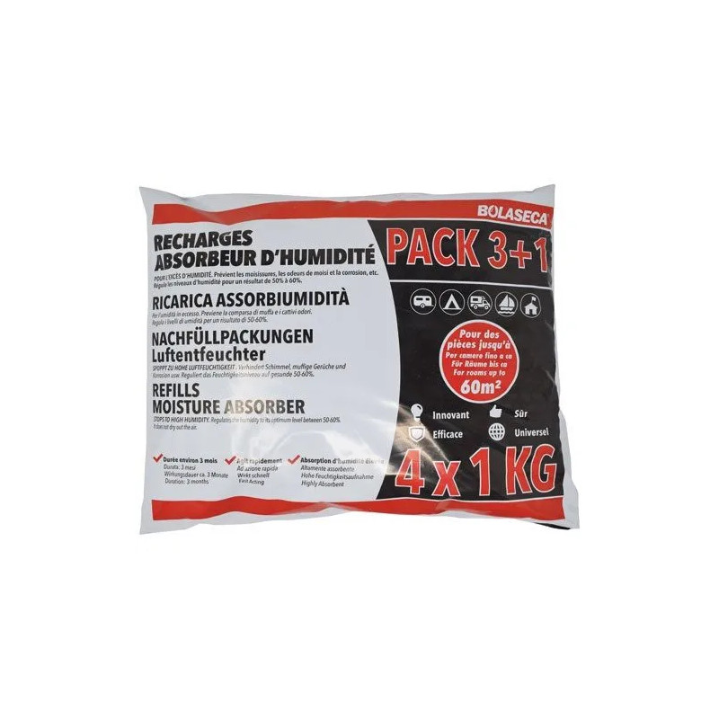 Vochtabsorber navulling 4 keer 1kg