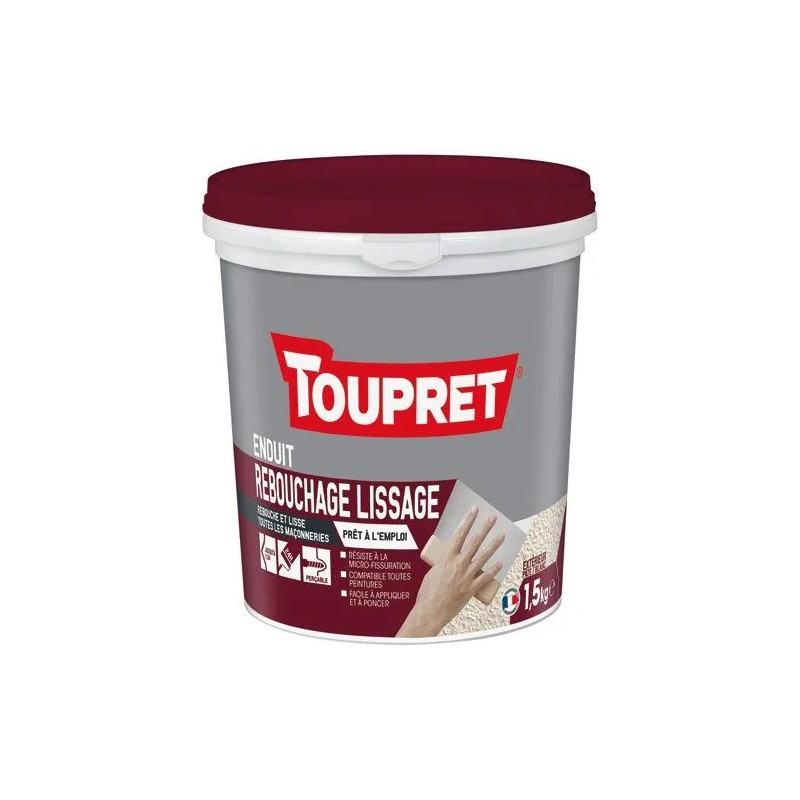 Buitenvul- en egalisatiepleister, 1,5kg, wit, met spatel