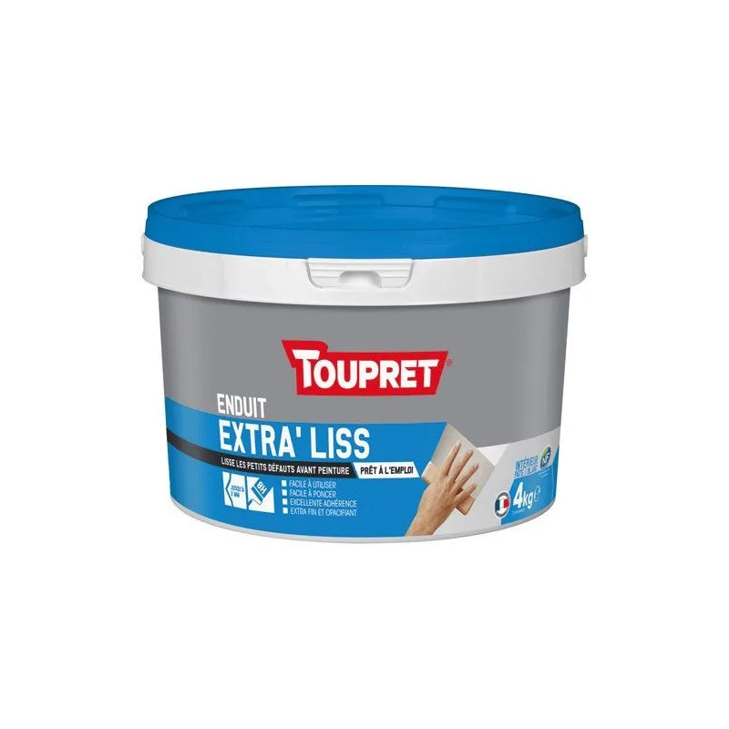Extra fijn egalisatiemiddel voor afwerkingen, binnenshuis, 4kg, wit