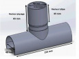 PVC 40x40 mm 90 graden takzadel, 15cm lang