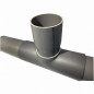 PVC saddle fitting 63x63 mm at 90 degrees, 15cm long
