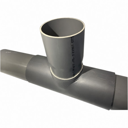 PVC branch saddle 160x125 mm at 90 degrees, 38cm long