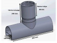 PVC takzadel 160x125 mm in 90 graden, 38cm lang PVC takzadel 160x125 mm in 90 graden, 38cm lang
