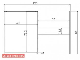 Meuble seul bas 60cm, pour kitchenette 1.2m, avec joue