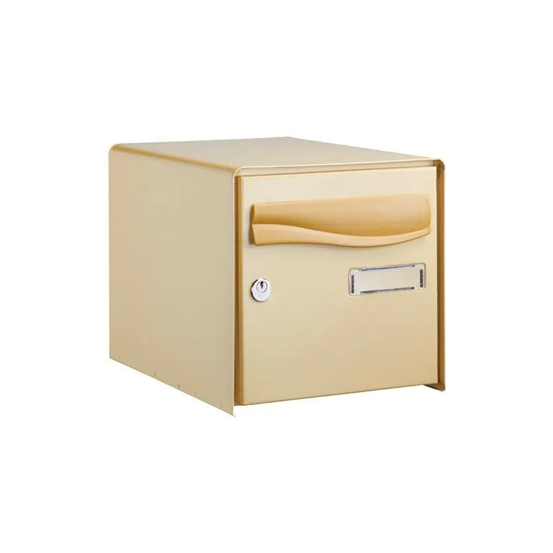 Cilinderbrievenbus PTT Lys 1 voorkant, beige
