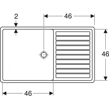 Sink 100x50, drainer on the right