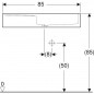 Spoelbak 85x50, afdruiprek links
