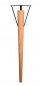 Staande tafelpoot "CHARLY" van gelakt beukenhout en zwart staal, H 748 mm, D 50 mm