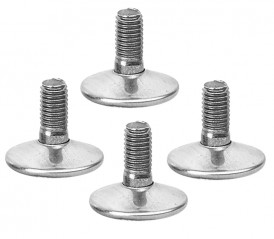 Pied pour caisson de cuisine cylindrique, D. 28mm x H. 100 mm, platine D. 60 mm, plastique noir