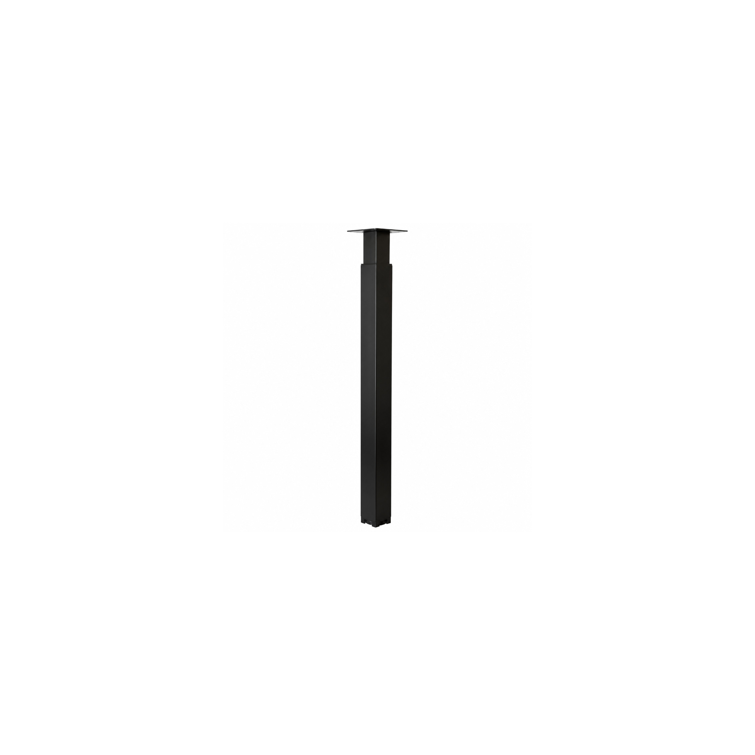 Pied droit pour table haute \"CHARLY\" en bois d\'hêtre verni et acier noir, H 748 mm, D 50 mm