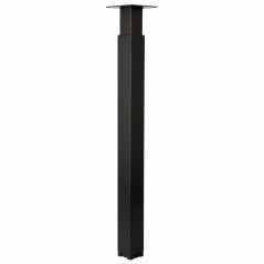 Pied droit pour table haute \"CHARLY\" en bois d\'hêtre verni et acier noir, H 748 mm, D 50 mm