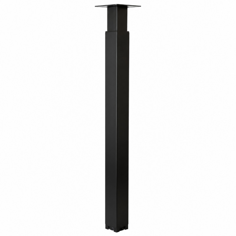 Square table leg, bar and countertop ZOOM adjustable in black epoxy steel