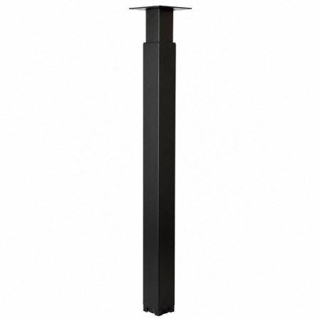 Square table leg, bar and countertop ZOOM adjustable in black epoxy steel
