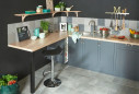 Square table leg, bar and countertop ZOOM adjustable in black epoxy steel