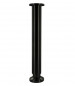 Opschroefbare cilindrische voet van mat zwart aluminium, voetplaat D. 38 mm H.300mm