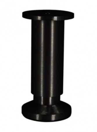 Pied droit pour table haute \"CHARLY\" en bois d\'hêtre verni et acier noir, H 748 mm, D 50 mm