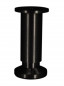 Opschroefbare cilindrische voet in mat zwart aluminium, bodemplaat D. 38 mm H.120 mm