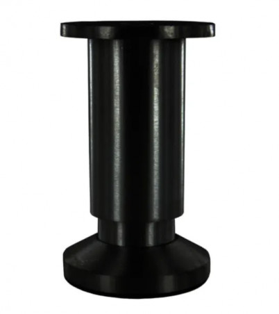 Pied droit pour table haute \"CHARLY\" en bois d\'hêtre verni et acier noir, H 748 mm, D 50 mm