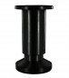 Black matte aluminum cylindrical foot with screw, plate D. 38 mm H.100 mm