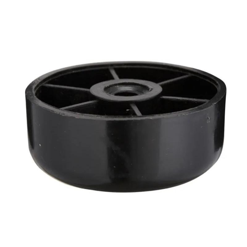 Zwarte PVC opschroefbare meubelpoot, diameter 60 x H.25 mm