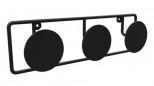 DOT haak 3 kop diameter 90 mm in zwart staal, B. 400 x H. 120 mm, diameter 90 mm
