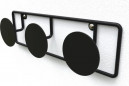 DOT haak 3 kop diameter 90 mm in zwart staal, B. 400 x H. 120 mm, diameter 90 mm