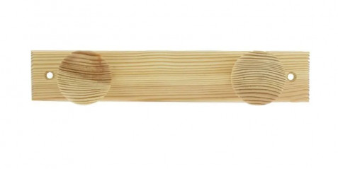 Patère en pin brut à 4 tête, L. 475 x H. 42 x P. 60 mm