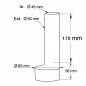 Grijze PP overloopbuis, lengte 170mm