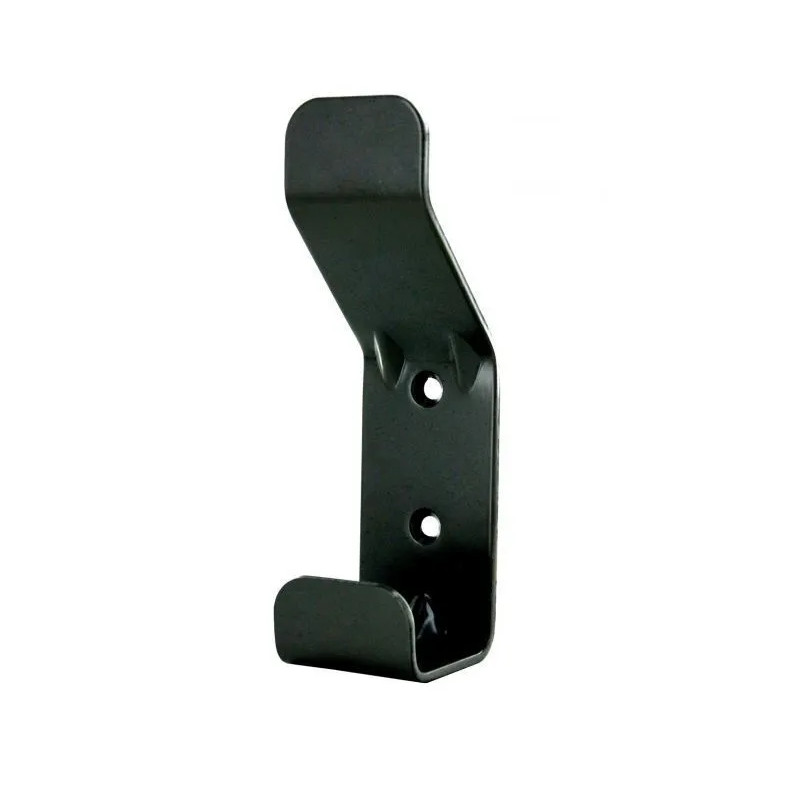 Kapstokhaak 1 kop, 1 haak in zwart staal, B. 40 x H. 140 x D. 50 mm