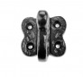 Wandhaak met 1 haak in zwart ijzer, B. 42 x H. 51 x D. 65 mm