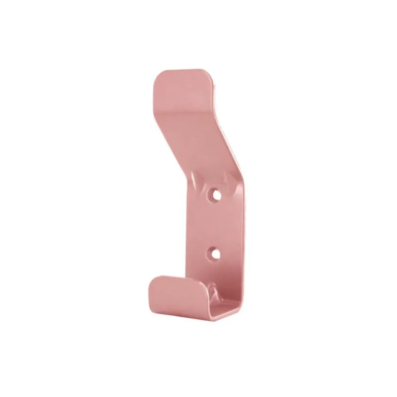 Kapstokhaak 1 kop, 1 haak in roze staal, B. 40 x H. 140 x D. 50 mm