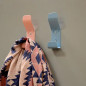 Kapstokhaak 1 kop, 1 haak in Baltisch blauw staal, B. 40 x H. 140 x D. 50 mm