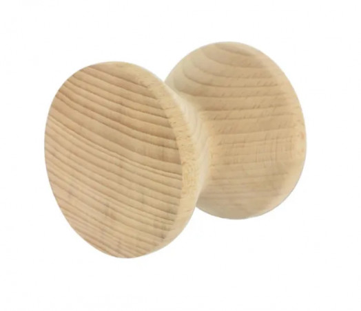 Percha de pared, 1 cabeza, madera de haya en bruto SCANDY, D. 80 x D. 80 mm