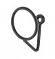 Patère, porte manteau à 1 tête en acier noir, L. 97 x P. 56 mm