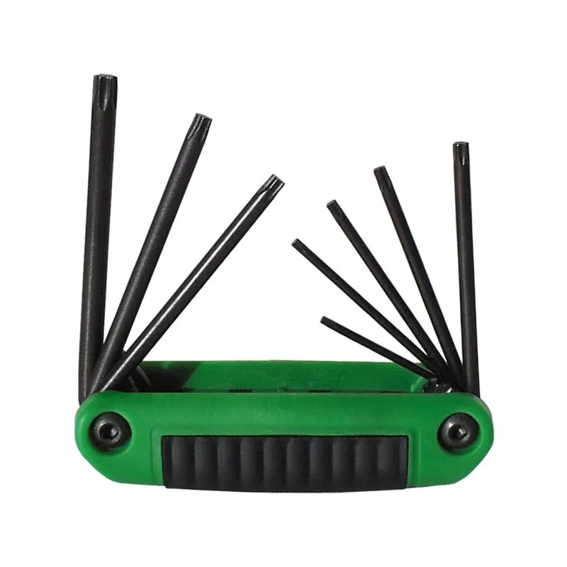 Set van 8 mannelijke TORX-sleutels, T8 - T10 - T15 - T20 - T25 - T27 - T30 - T40