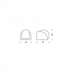 Bodenstopper aus Samtchrom, H.3,6 x B.4 x T.4,5 mm